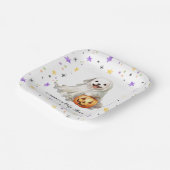 Little Boo Schattige Halloween Waterverf Baby show Papieren Bordje (Gebogen)