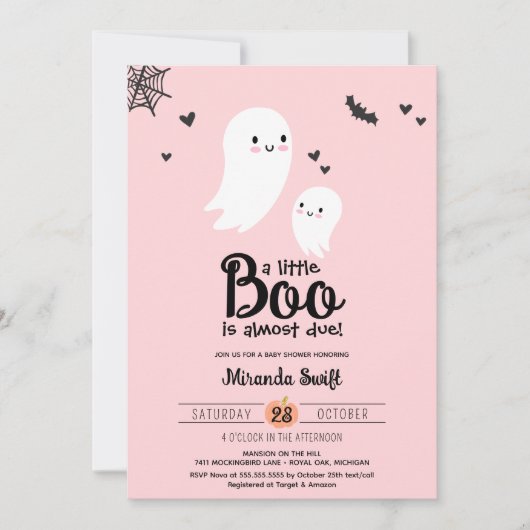 Little Boo Schattige Mama Baby Ghost Halloween Sho Kaart (Voorkant)