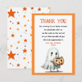 Little BOO Schattige & Spooky Halloween Baby showe Bedankkaart (Voorkant / Achterkant)