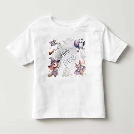 Little Boo Schattige Spooky Halloween Verjaardag T Kinder Shirts (Voorkant)