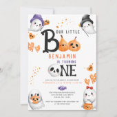 Little Boo Schattigee Geesten Halloween Eerste Ver Kaart (Voorkant)