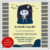 Little boo schedel schattig halloween 1e verjaarda kaart