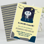 Little boo schedel schattig halloween 1e verjaarda kaart