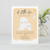Little Boo Shower Halloween Ghost Baby shower Inv Kaart (Staand voorkant)