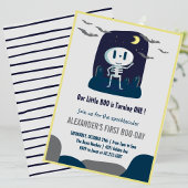 Little boo Skelet Leuke Halloween 1e Verjaardag Kaart