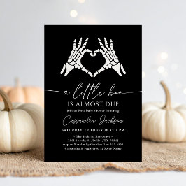 Little Boo Skeleton Heart Hands Baby shower Kaart