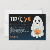 Little boo spookpompoen Halloween baby shower Bedankkaart (Voorkant)