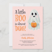 Little boo spookpompoen Halloween baby shower Kaart (Voorkant)