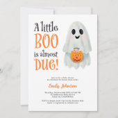 Little boo spookpompoen Halloween baby shower Kaart (Voorkant)