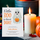 Little boo spookpompoen Halloween baby shower Kaart