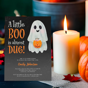 Little boo spookpompoen Halloween baby shower Kaart