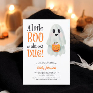 Little boo spookpompoen Halloween baby shower Kaart