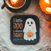 Little boo spookpompoen Halloween baby shower Papieren Bordje