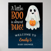 Little boo spookpompoen Halloween baby shower Poster (Voorkant)