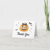 Little Boo Spooky Pumpkin Baby shower Bedankkaart (Voorkant)