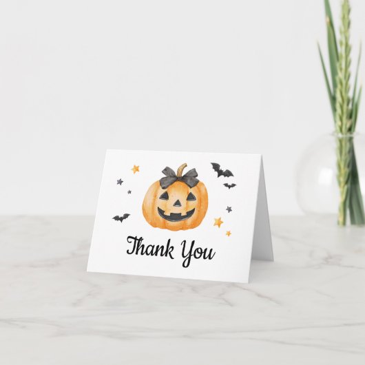Little Boo Spooky Pumpkin Baby shower Bedankkaart (Voorkant)