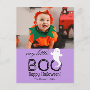 Little Boo! Spooky Schattige Halloween familie fot Feestdagenkaart
