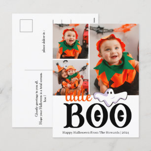 Little Boo! Spooky Schattige Halloween familie fot Feestdagenkaart