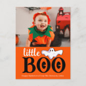 Little Boo! Spooky Schattige Halloween familie fot Feestdagenkaart (Voorkant)
