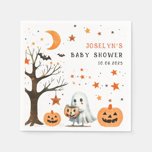 Little BOO Star Pattern Halloween Baby shower Servet (Voorkant)