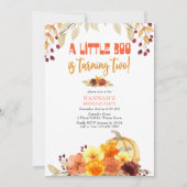 Little Boo Turing Two Autumn Flowers 2nd Birthday Kaart (Voorkant)