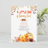 Little Boo Turing Two Autumn Flowers 2nd Birthday Kaart (Staand voorkant)