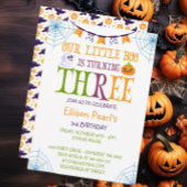 Little Boo Turning 3 Halloween 3rd Birthday Kaart