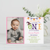 Little Boo Turning One, Halloween Photo Birthday Kaart (Staand voorkant)