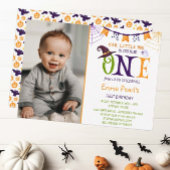 Little Boo Turning One, Halloween Photo Birthday Kaart