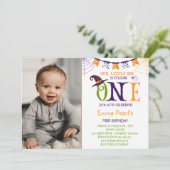 Little Boo Turning One, Halloween Photo Birthday Kaart (Staand voorkant)