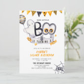 Little Boo Turning Two Halloween 2e verjaardag Kaart (Staand voorkant)