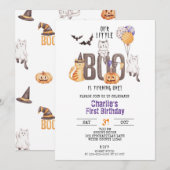 Little Boo Turns One, Halloween 1st Birthday Kaart (Voorkant / Achterkant)