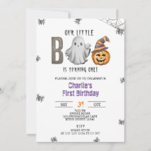 Little Boo Turns One, Halloween Birthday, Boy Girl