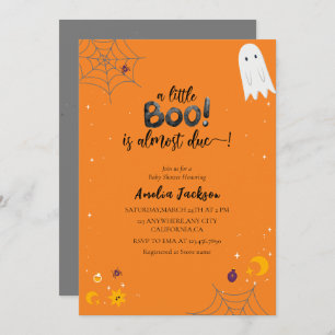 Little boo waterverf spooky ghost Baby shower Kaart