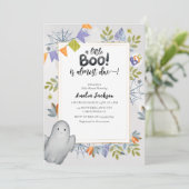 Little boo waterverf spooky ghost Baby shower Kaart (Staand voorkant)