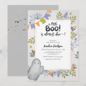Little boo waterverf spooky ghost Baby shower Kaart (Voorkant / Achterkant)