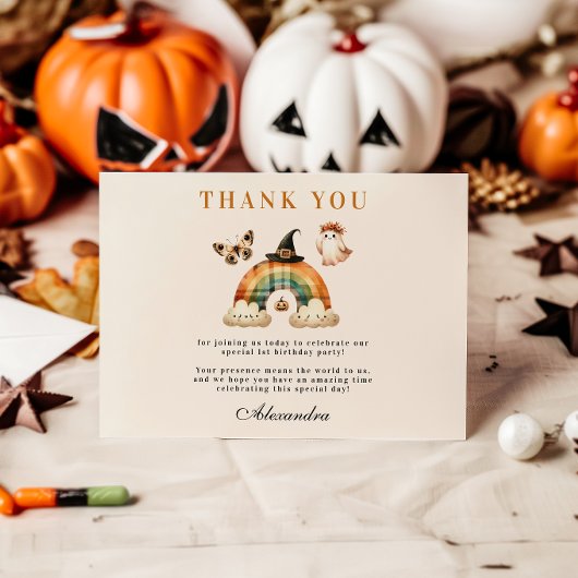 Little Boo Western eerste verjaardag Bedankkaart