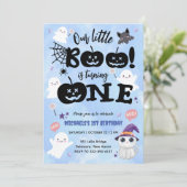 Little Boo wordt er een | Halloween 1e verjaardag Kaart (Staand voorkant)