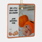 Little Boo's eerste Halloween Schattigee foto Keramisch Ornament (Rechts)