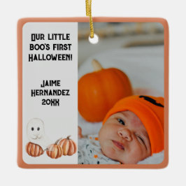 Little Boo's eerste Halloween Schattigee foto Keramisch Ornament