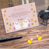 Little Boos Twin Baby shower bedankje Bedankkaart