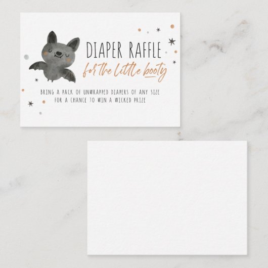 Little BOOty Luier Raffle Behuizing Kaart (Voorkant / Achterkant)