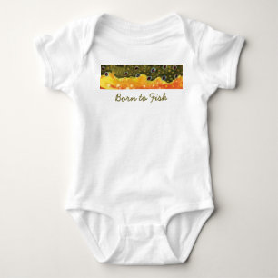 Little "Born to Fish" Brook Forel Vliegvisser Romper