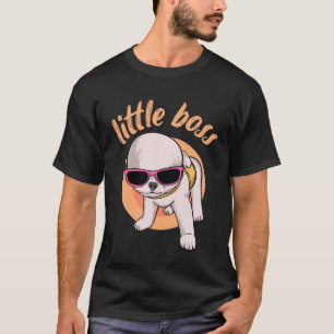 Little Boss Funny Chihuahua Dogs with Cute glazen T-shirt