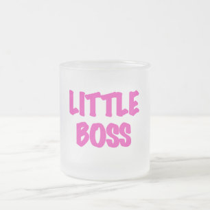 Little Boss - roze Tshirts and Gifts Matglas Koffiemok