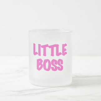 Little Boss - roze Tshirts and Gifts Matglas Koffiemok