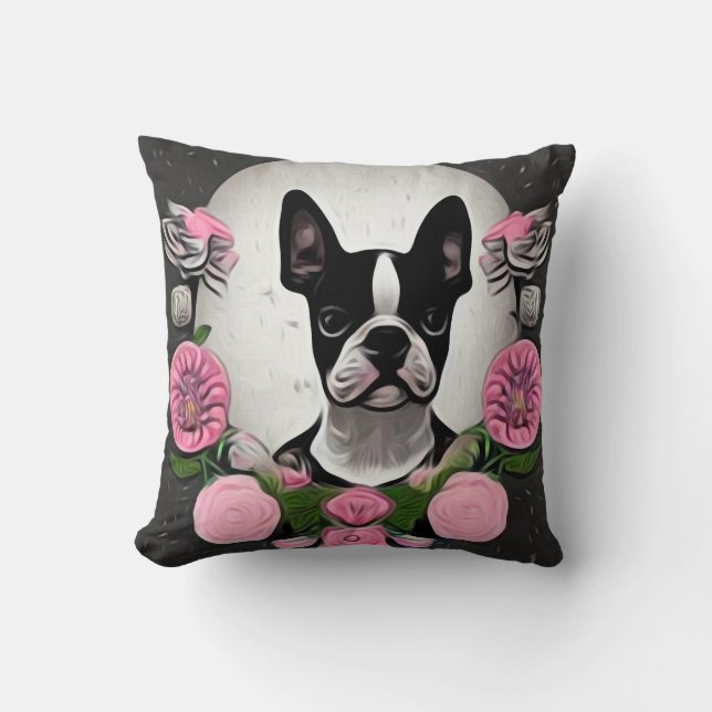 Little Boston Terrier Kussen (Voorkant)