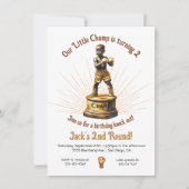 Little Boxing Black Champ Standbeeld Verjaardag Kaart (Voorkant)