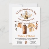 Little Boxing Champ Baby shower waslijn Kaart (Voorkant)