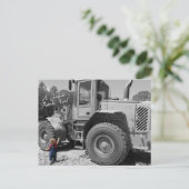 Little Boy and a Tractor Thank You Postcard Briefkaart (Staand voorkant)